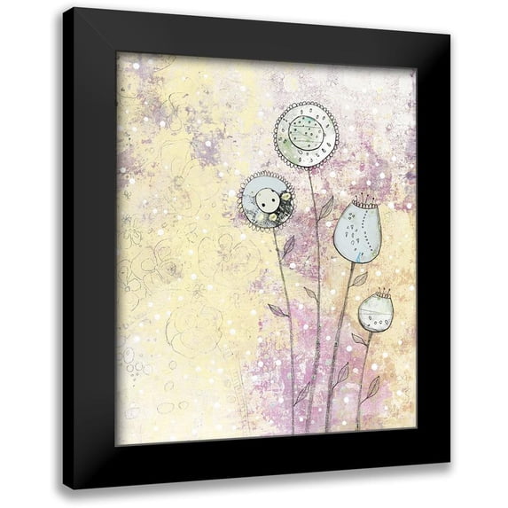 Ogren, Sarah 15x17 Black Modern Framed Museum Art Print Titled - Lavender Floral Abstract