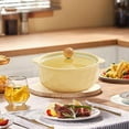 thumbnail image 6 of Ceramic Double-Handle Soup Bowl with Lid, Microwave/Dishwasher-Safe Tableware for Office Lunches/Quick Meals - Heat-Resistant Serving Dish, 6 of 7