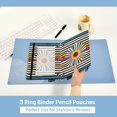 thumbnail image 3 of FORMRS 2 Pack Pencil Pouch for 3 Ring Binder with Clear Window Zipper Case, Geometric Stripes, 3 of 6