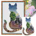 thumbnail image 1 of Hilo de Bordar Ecológico Wdftyju Kit de Punto de Cruz con Luz de Gato Impreso 14CT 25x36cm, 1 of 9