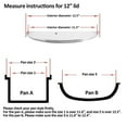 thumbnail image 5 of 12" Tempered Glass Lid for Frying Pan Pot, Clatine Replacement Cover with Aluminium Knob Stainless Steel Rim for 12 inch Cookware, Skillets, Cast Iron, Cast Alluminium Pans, 30CM, 5 of 7