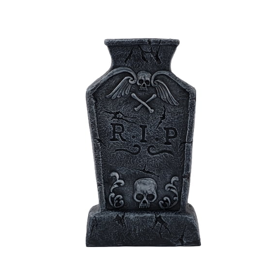 Resin RIP Tombstone Vase Decoration, Gray, 7.5", Halloween by Way To Celebrate