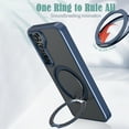 thumbnail image 5 of Phone Case for Samsung Galaxy S25+ Strengthened Magnetic Ring Stand Translucent Back Cover Compatible with Magsafe, Military-Grade Shockproof Anti-fall Protection Case for Men Women,Blue, 5 of 6
