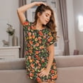 thumbnail image 3 of Fotbe Fruits Peach Bata de Dormir para Mujer con Estampado, Camisón de Algodón de Manga Corta, Ropa de Dormir Casual, 3 of 6