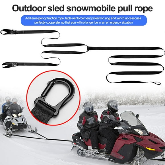 Meileang Heavy Duty Snowmobile Tow Straps Long Reinforced Sled Pulling Straps Wear Resistant ATV Tow Rope Emergency Gear