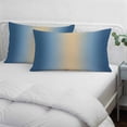 thumbnail image 4 of Navy Blue Ombre Throw Pillow Covers, Modern Yellow Gradient Farmhouse Art Soft Breathable Pillow Cases with Invisible Zipper for Sleeping, Toddler Pillowcases for Couch Bed Sofa Chair 12x20 Inches, 4 of 9