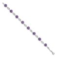 thumbnail image 2 of Primal Silver Sterling Silver Rhodium-plated Amethyst Bracelet, 2 of 5