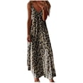 thumbnail image 2 of SMihono Robe Maxi Bohème d'Été pour Femmes Grande Taille Mode d'Été Imprimée Col en V Sans Manches Bretelles Robe Pull Robe de Plage, 2 of 4