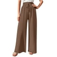 thumbnail image 1 of AherBiu Wide Leg Pants for Women Drawstring High Waisted Spring Casual Loose Loungewear Trousers, 1 of 7