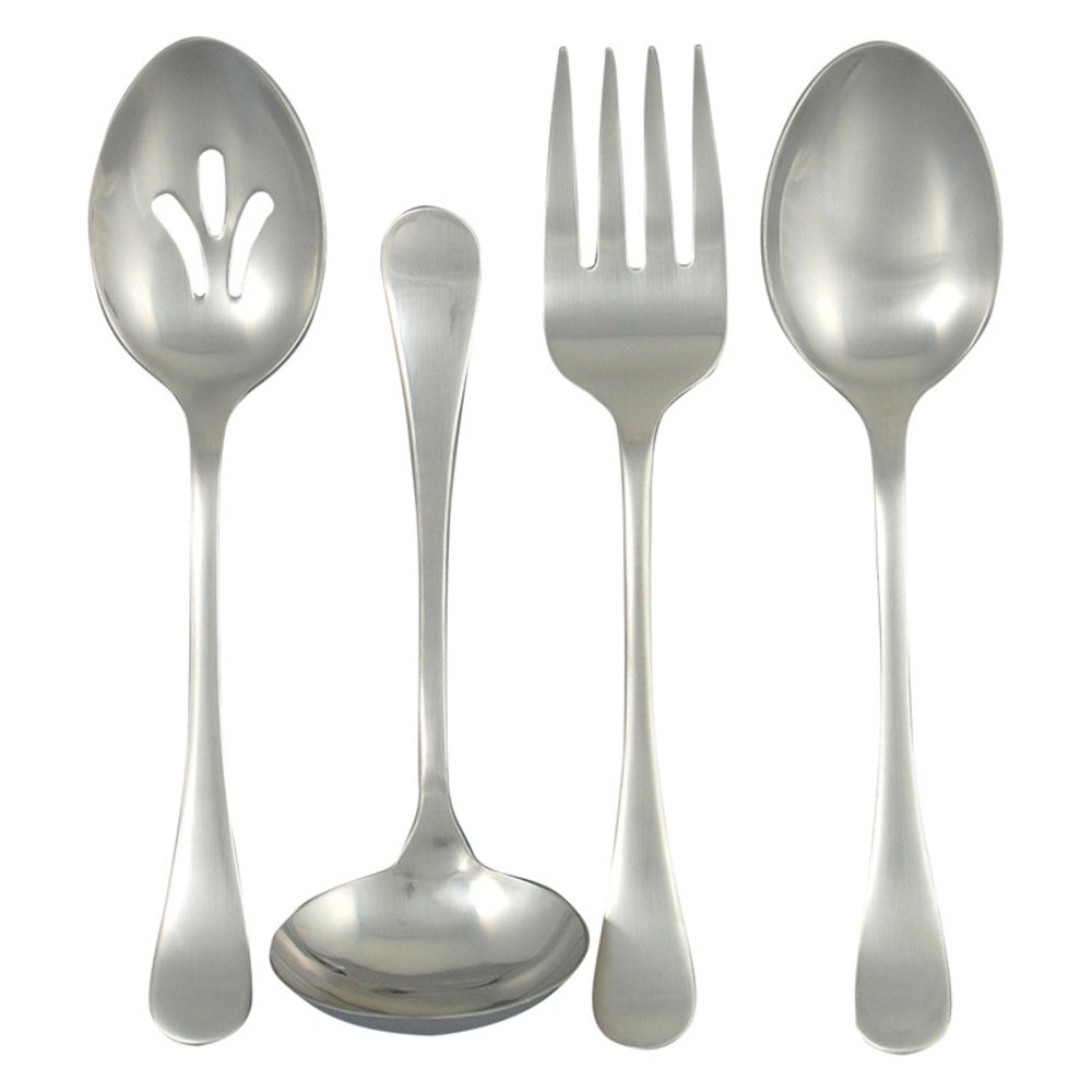 Ginkgo Bergen Stainless Satin Finish Flatware Hostess Set Set of 4
