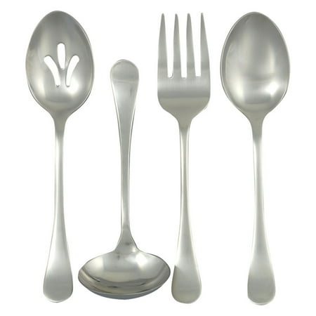 Ginkgo Bergen Stainless Satin Finish Flatware Hostess Set - Set of 4