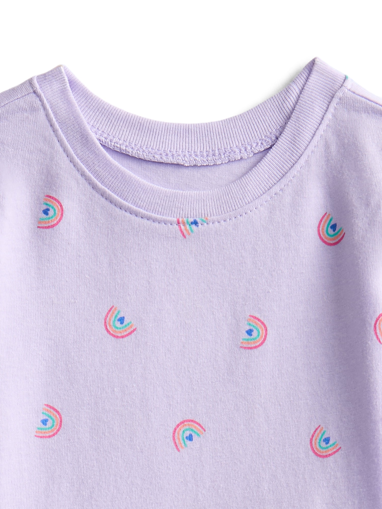Wonder Nation Baby Girls Graphic Tee and Shorts Outfit Set, 6-Piece, Sizes 0M-24M