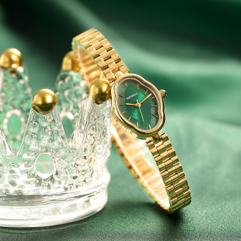 BERNY Orologi al Quarzo Donna Rettangolo Mini Orologi da Polso Moda Minimalista Orologio 3ATM Impermeabile Acciaio Inox Banda Orologio Staccabile