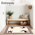 thumbnail image 3 of ODIKA 2'x3' Machine Washable Non-Slip Area Rug, Joyful Reindeer Welcome with Nordic Folk Art Motifs High Traffic Rug, Brown, 734741, 3 of 7