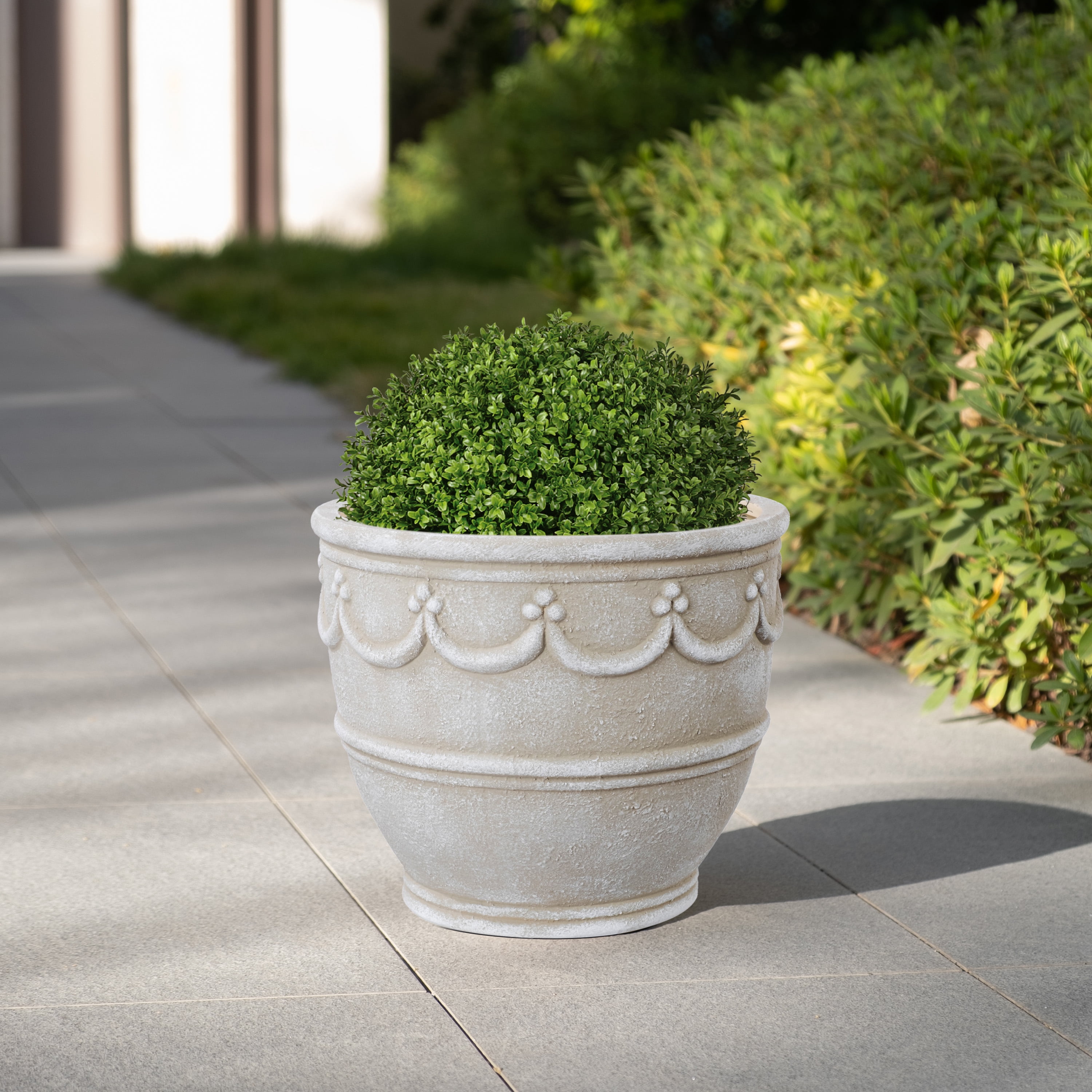 My Texas House 12 in Retro Planter, Cream