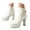 1White, variant on Ankle Boots for Women Platform Heels Pumps Round Toe Buckle Strap Short Booties