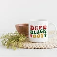 thumbnail image 2 of Dope Black Boy, Groovy Retro Wavy Text Merch Gift, White 11oz Ceramic Mug, 2 of 5