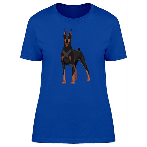 Doberman Dog Standing T-Shirt Women -Image by Shutterstock, Female Large