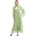 thumbnail image 4 of Abayas Robe Musulmane pour Femmes à Manches Longues Abaya Islamique Aïd Dubaï Caftan Robes Moyen-Orient Robe de Prière Robe en Mousseline, 4 of 7