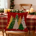 thumbnail image 6 of Luoshdecor Christmas Pillow Covers 18x18 in,Xmas Gift, Farmhouse Winter Watercolor Christmas Tree Stars Pillow Case for Sofa Couch Decoration, 6 of 6