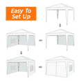 thumbnail image 6 of Renwick 10x10 ft Pop Up Canopy Tent with 4 Sidewalls, White, 6 of 10