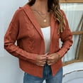 thumbnail image 4 of IROINNID Women's Cardigan Open Front Jacket Solid Color Long Sleeve Comfy Casual Knit Cardigan Sweater Coat Outerwear, Red, 4 of 6