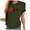 Army Green, variant on fartey Graphic Shirts for Women 2025 Short Sleeve Crewneck Roomy Tops Casual Fit Heartbeat ECG Heart Print Lightweight Soft Tshirts