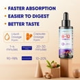 thumbnail image 3 of Vitamatic Fast Acting Liquid Vitamin B12 5000 mcg (Methylcobalamin) - Natural Berry Flavor - Sublingual Supplement - Faster Absorption - 2 OZ, 3 of 10