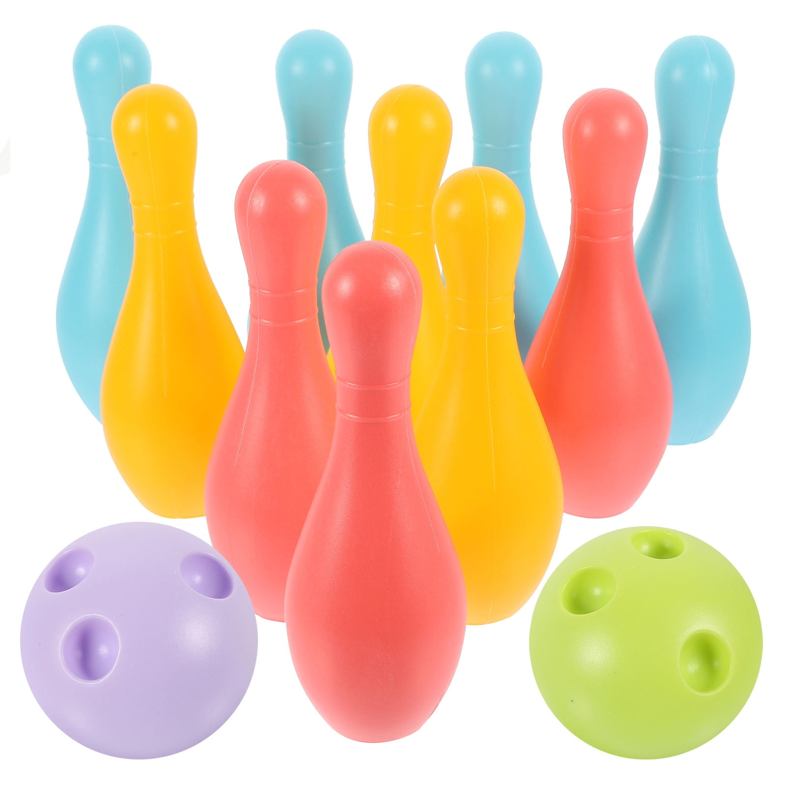 HOOWIFFY 1 Set of Plastic Bowling Ball Toys for Kids Hand-eye Coordination Leisure Activities