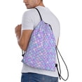 thumbnail image 3 of Drawstring Backpack - fish dragon iridescent scale Splash Proof Small Drawstring Gym Bag for Women Men, Cinch Sports String Bag Backpack for Travel Swimming Beach, 3 of 8