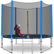 Arlopu 8FT Trampoline for Kids, Outdoor Round Recreational Trampoline with Enclosure Net, Ladder for 2-3 Kids