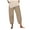 Khaki, variant on Women Fashion Elastic Waist Pant With Pocket Loose Harem Pants Printed Crop Pants