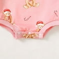 thumbnail image 6 of newwalpole Baby Girl Boy Christmas Clothes Letter Print Sweatshirt Romper Infant Long Sleeve Bubble Romper Winter Outfit Light Pink for Size 1-3 Months, 6 of 8