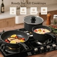thumbnail image 4 of Soday 15 Pcs Pots and Pans Set Removable Handle Cookware Cooking Nonstick Cookware Oven Safe, Black, 4 of 8