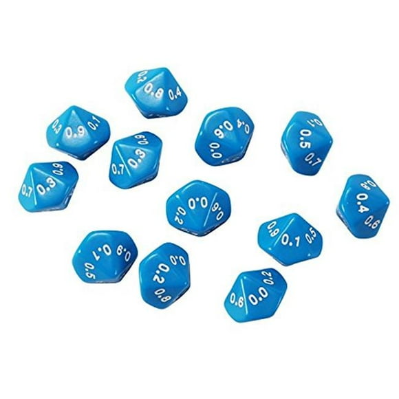 Learning Advantage CTU7333 Place Value Dice Tenths&#44; Set of 12