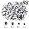 Upins 1000 Pcs Black Wiggle Googly Eyes with Self-Adhesive, 6mm 8mm 10 mm 12mm Mixed Packaging