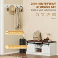 thumbnail image 4 of HOMCOM Coat Rack Shoe Bench Set Storage 100cm, White, 4 of 10