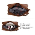 thumbnail image 4 of Bolso de mano Realer de piel sintética con hombros a la moda, estilo hobo, tamaño grande, marrón, 4 of 9
