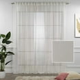 thumbnail image 2 of 3S Brother's Cream Linen Look Extra Long Set of 2 Panels Sheer Curtains Rod Pocket & Back Tab Home Décor Window Custom Made Drapes 10-30 Ft. Long -Made in Turkey Each Panel (52"W x 240"L), 2 of 6