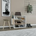 thumbnail image 2 of Ada Home Decor Furniture 3 Tier 9 Pair White Oak Manila Modern Shoe Rack, 2 of 4