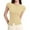 Yellow, variant on Vetement Femme ete 2025 Ladies Sexy Button Short Sleeve Thread Solid Color Cardigan T Shirt Top Womens Turtleneck Long Sleeve Shirt Light Swim Shorts Women S Long Undershirt for Women S S