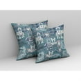 thumbnail image 2 of Elephant Howdah Indoor/Outdoor Fabric Pillow with Zip in Blue Gray White 20x20, 2 of 5