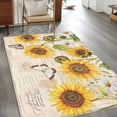 thumbnail image 2 of Area Rug for Living Room, Yellow Sunflowers Non-Slip Indoor Large Carpet for Bedroom/Dining Room, Country Farm Butterfly Flower Light Beige Washable Low-Profile Floor Mat Runner Rugs - 2.7 x 5 Ft, 2 of 8
