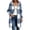 A04-Light Blue, variant on Women's Long Plaid Hooded Jacket Zip Up Casual Mid Length Outerwear for Fall Winter Daily Outdoor Wear