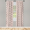 thumbnail image 3 of Ambesonne Exotic Curtains, Hawaiian Palm Trees Dots, Pair of 28"x84", Blush Dark Slate Blue, 3 of 5