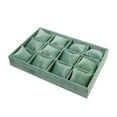 thumbnail image 4 of Organizador de joyas Yinane exhibición de cajón de terciopelo verde, 4 of 8