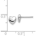 thumbnail image 4 of 14k White Gold Heart Post Stud Earrings - 6mm, 4 of 6
