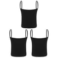 thumbnail image 2 of Alvivi 3 Pcs Kids Girls Camisole Spaghetti Strap Racerback Crop Tank Top Dance Workout Athletic Vest Black 10-12, 2 of 4