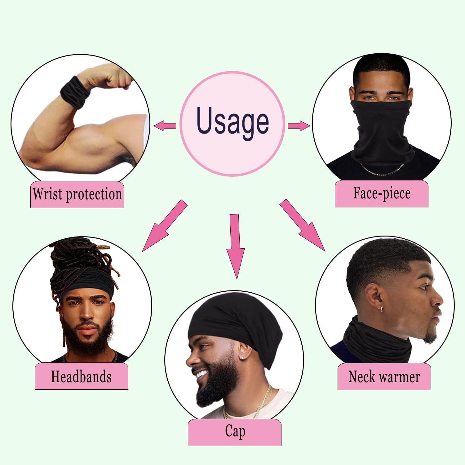 Dreadlock-Kappe Aus Dehnbarem Stoff – Unisex Schlafmütze Für Lange Haare, Schwarz, One Size