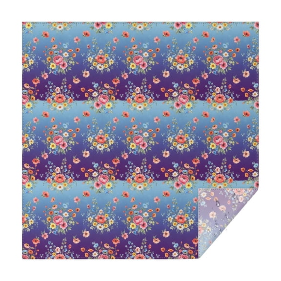 Pioneer Flower Floral Print Pattern Square Tablecloth, Waterproof Wipeable Spillproof Washable Table Cover for Home Kitchen Party Decor, 42"x42"